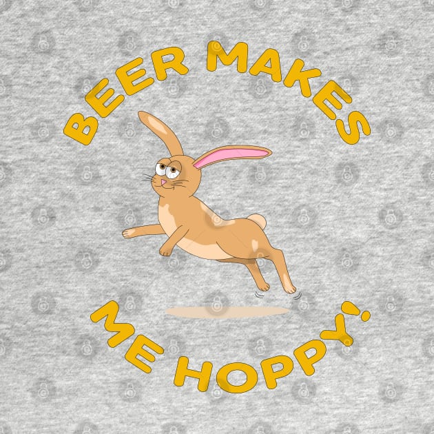 Beer Makes Me Hoppy! Funny Drinking Easter Bunny by skauff